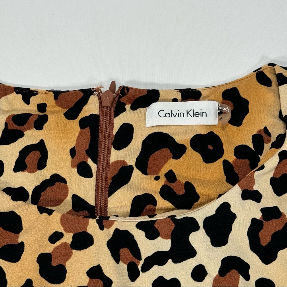 Calvin Klein Women's Size 4 Leopard Print Tank Dress Lightweight Silky Party - Picture 5 of 6